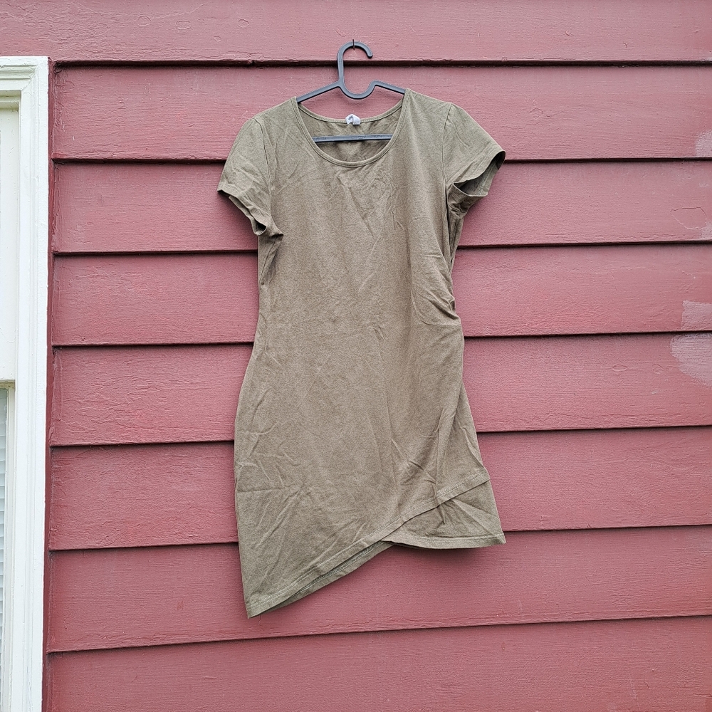 Casual Olive Green Women's Dress